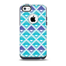 The Triangular Teal & Purple Abstract Cubes Skin for the iPhone 5c OtterBox Commuter Case