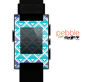 The Triangular Teal & Purple Abstract Cubes Skin for the Pebble SmartWatch