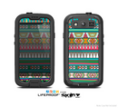 The Tribal Vector Green & Pink Abstract Pattern V3 Skin For The Samsung Galaxy S3 LifeProof Case