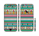 The Tribal Vector Green & Pink Abstract Pattern V3 Sectioned Skin Series for the Apple iPhone 6s Plus