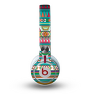 The Tribal Vector Green & Pink Abstract Pattern V3 Skin for the Beats by Dre Mixr Headphones