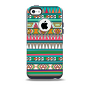 The Tribal Vector Green & Pink Abstract Pattern V3 Skin for the iPhone 5c OtterBox Commuter Case