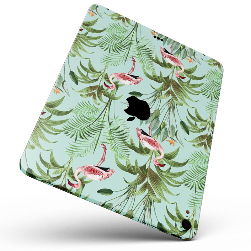 The Tropical Flamingo Scene - Full Body Skin Decal for the Apple iPad Pro 12.9", 11", 10.5", 9.7", Air or Mini (All Models Available)