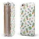 The Tropical Pineapple and Floral Pattern iPhone 6/6s or 6/6s Plus 2-Piece Hybrid INK-Fuzed Case