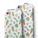 The Tropical Pineapple and Floral Pattern iPhone 6/6s or 6/6s Plus 2-Piece Hybrid INK-Fuzed Case