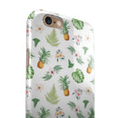The Tropical Pineapple and Floral Pattern iPhone 6/6s or 6/6s Plus 2-Piece Hybrid INK-Fuzed Case
