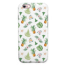 The Tropical Pineapple and Floral Pattern iPhone 6/6s or 6/6s Plus 2-Piece Hybrid INK-Fuzed Case
