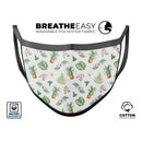 The Tropical Pineapple and Floral Pattern - Made in USA Mouth Cover Unisex Anti-Dust Cotton Blend Reusable & Washable Face Mask with Adjustable Sizing for Adult or Child
