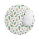 The Tropical Pineapple and Floral Pattern// WaterProof Rubber Foam Backed Anti-Slip Mouse Pad for Home Work Office or Gaming Computer Desk