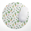 The Tropical Pineapple and Floral Pattern// WaterProof Rubber Foam Backed Anti-Slip Mouse Pad for Home Work Office or Gaming Computer Desk
