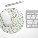 The Tropical Pineapple and Floral Pattern// WaterProof Rubber Foam Backed Anti-Slip Mouse Pad for Home Work Office or Gaming Computer Desk