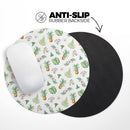 The Tropical Pineapple and Floral Pattern// WaterProof Rubber Foam Backed Anti-Slip Mouse Pad for Home Work Office or Gaming Computer Desk