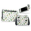 The Tropical Pineapple and Floral Pattern // Skin Decal Wrap Kit for Nintendo Switch Console & Dock, Joy-Cons, Pro Controller, Lite, 3DS XL, 2DS XL, DSi, or Wii - Vinyl Skin Wrap for Nintendo Switch 2, OLED, Lite, Pro Controller, Wii & Classic Handhelds