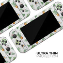 The Tropical Pineapple and Floral Pattern // Skin Decal Wrap Kit for Nintendo Switch Console & Dock, Joy-Cons, Pro Controller, Lite, 3DS XL, 2DS XL, DSi, or Wii - Vinyl Skin Wrap for Nintendo Switch 2, OLED, Lite, Pro Controller, Wii & Classic Handhelds