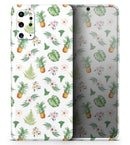 The Tropical Pineapple and Floral Pattern - Premium Vinyl Skin Decal for Samsung Galaxy S25 Ultra, S24, S23, S22 & All Galaxy S Models