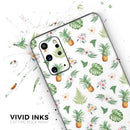The Tropical Pineapple and Floral Pattern - Premium Vinyl Skin Decal for Samsung Galaxy S25 Ultra, S24, S23, S22 & All Galaxy S Models