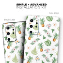 The Tropical Pineapple and Floral Pattern - Premium Vinyl Skin Decal for Samsung Galaxy S25 Ultra, S24, S23, S22 & All Galaxy S Models