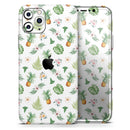 The Tropical Pineapple and Floral Pattern - Protective Skin Wrap & Decal – Compatible with iPhone SE to iPhone 17 Pro Max (All Models)
