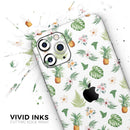 The Tropical Pineapple and Floral Pattern - Protective Skin Wrap & Decal – Compatible with iPhone SE to iPhone 17 Pro Max (All Models)