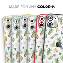 The Tropical Pineapple and Floral Pattern - Protective Skin Wrap & Decal – Compatible with iPhone SE to iPhone 17 Pro Max (All Models)