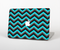The Turquoise-Black-Gray Chevron Pattern Skin Set for the Apple MacBook Pro 15" with Retina Display