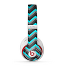 The Turquoise-Black-Gray Chevron Pattern Skin for the Beats by Dre Studio (2013+ Version) Headphones