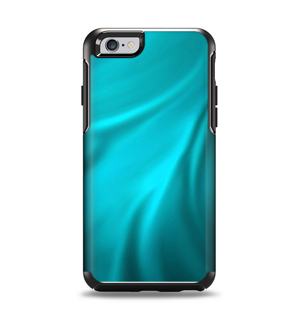 The Turquoise Blue Highlighted Fabric Apple iPhone 6 Otterbox Symmetry Case Skin Set