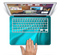 The Turquoise Blue Highlighted Fabric Skin Set for the Apple MacBook Pro 15" with Retina Display