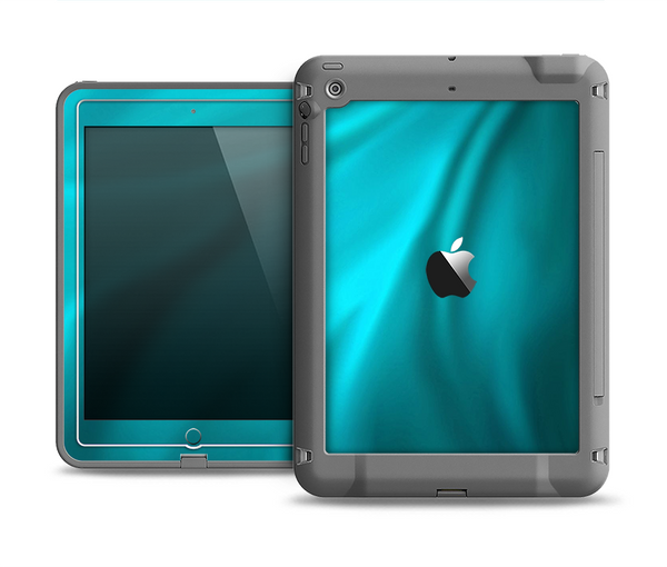 The Turquoise Blue Highlighted Fabric Apple iPad Mini LifeProof Fre Case Skin Set