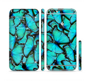 The Turquoise Butterfly Bundle Sectioned Skin Series for the Apple iPhone 6s Plus