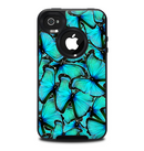 The Turquoise Butterfly Bundle Skin for the iPhone 4-4s OtterBox Commuter Case