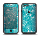 The Turquoise Fancy White Floral Design Apple iPhone 6/6s LifeProof Fre Case Skin Set