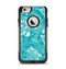 The Turquoise Fancy White Floral Design Apple iPhone 6 Otterbox Commuter Case Skin Set
