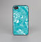 The Turquoise Fancy White Floral Design Skin-Sert for the Apple iPhone 4-4s Skin-Sert Case