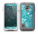 The Turquoise Fancy White Floral Design Skin Samsung Galaxy S5 frē LifeProof Case