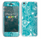 The Turquoise Fancy White Floral Design Skin for the Apple iPhone 5c