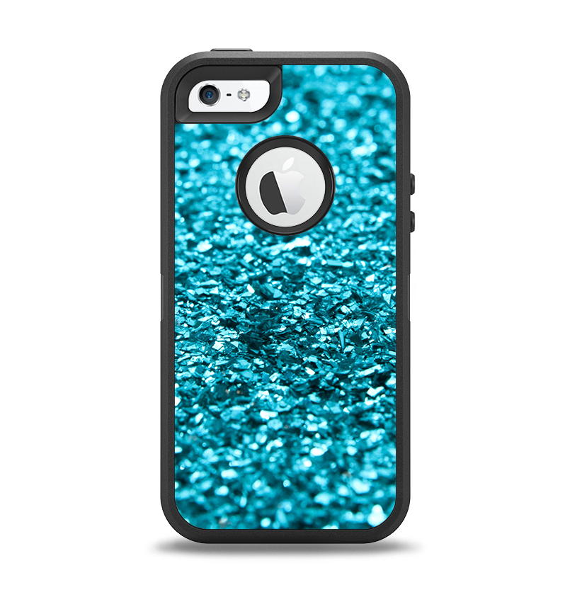 The Turquoise Glimmer Apple iPhone 5-5s Otterbox Defender Case Skin Set