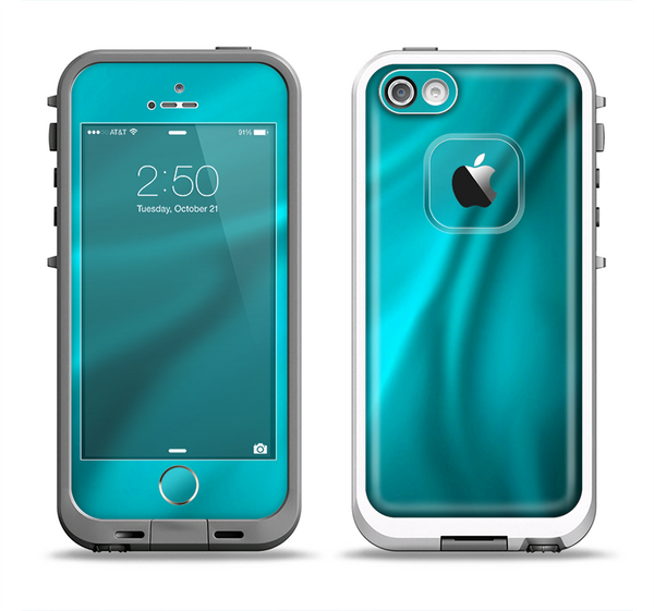 The Turquoise Highlighted Swirl Apple iPhone 5-5s LifeProof Fre Case Skin Set