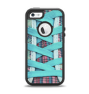 The Turquoise Laced Shoe Apple iPhone 5-5s Otterbox Defender Case Skin Set