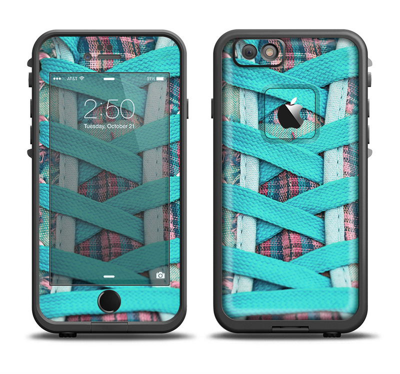 The Turquoise Laced Shoe Apple iPhone 6/6s Plus LifeProof Fre Case Skin Set