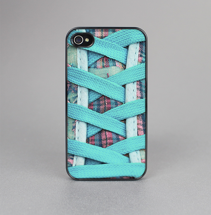 The Turquoise Laced Shoe Skin-Sert for the Apple iPhone 4-4s Skin-Sert Case