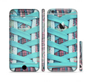 The Turquoise Laced Shoe Sectioned Skin Series for the Apple iPhone 6s Plus