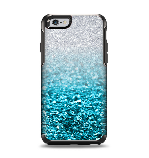 The Turquoise & Silver Glimmer Fade Apple iPhone 6 Otterbox Symmetry Case Skin Set