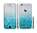 The Turquoise & Silver Glimmer Fade Sectioned Skin Series for the Apple iPhone 6