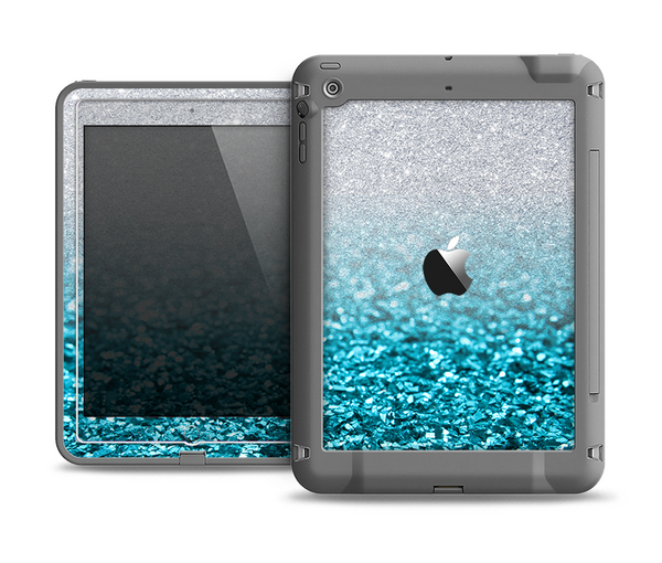 The Turquoise & Silver Glimmer Fade Apple iPad Air LifeProof Fre Case Skin Set