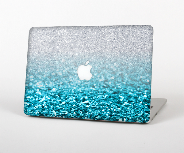 The Turquoise & Silver Glimmer Fade Skin Set for the Apple MacBook Pro 15" with Retina Display