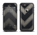 The Two-Toned Dark Black Wide Chevron Pattern Apple iPhone 6/6s LifeProof Fre Case Skin Set