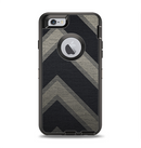 The Two-Toned Dark Black Wide Chevron Pattern Apple iPhone 6 Otterbox Defender Case Skin Set