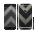 The Two-Toned Dark Black Wide Chevron Pattern Sectioned Skin Series for the Apple iPhone 6s Plus