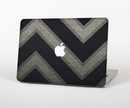 The Two-Toned Dark Black Wide Chevron Pattern Skin Set for the Apple MacBook Pro 15" with Retina Display